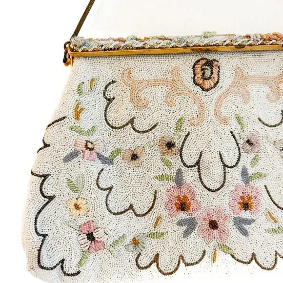 VINTAGE Authentic 1930's Hand-beaded French Parisian Evening Bag - Picture 3 of 7